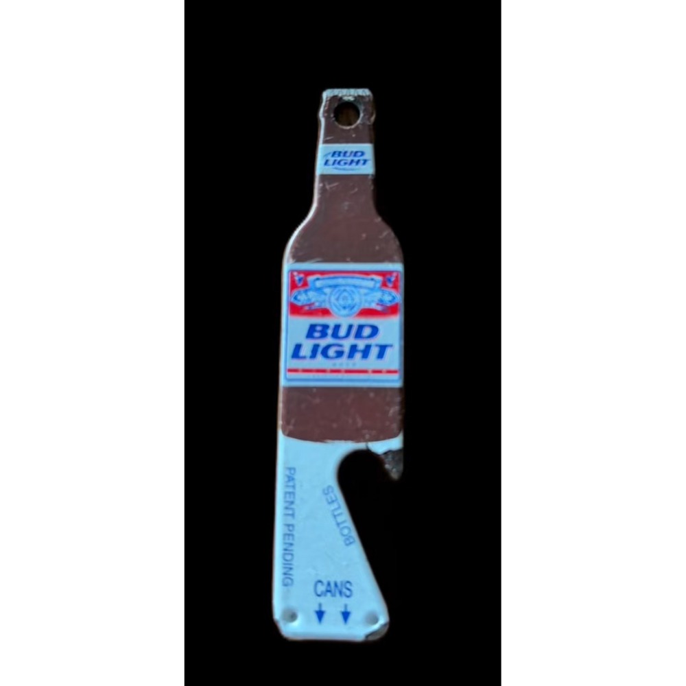 Vintage Bud Light Bottle Opener Can Tab Lifter Keychain Tool Multi-Use Barware